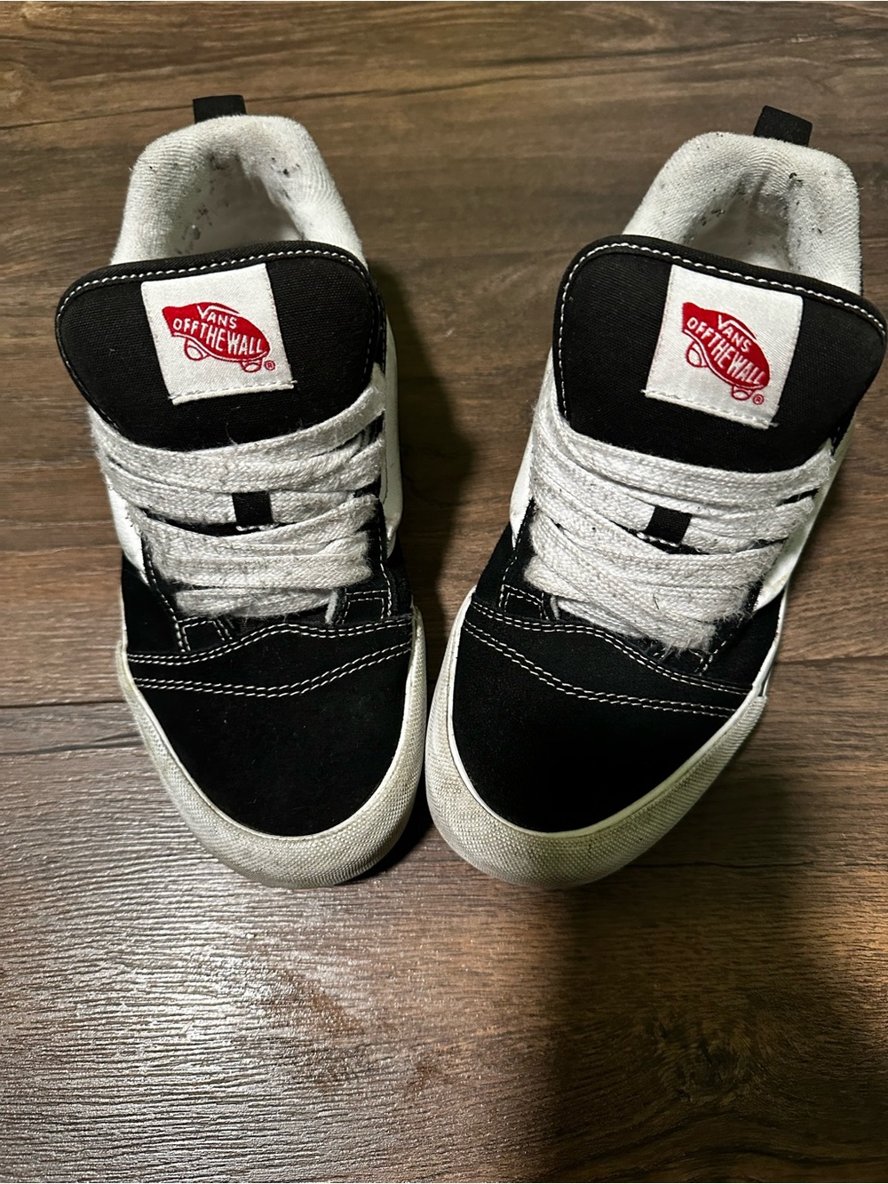 Vans Kids Black and White Low-Top Skate Sneakers - Picture 2 of 5